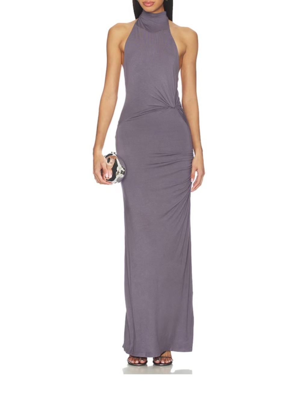 superdown Eloraina High-Neck Ruched Maxi Dress